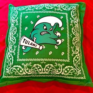 TULANE GREEN WAVE BANDANA PILLOW